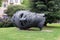 Famous monument shaped head called `Eros Blindfolded` artist Igor Mitoraj in Lugano