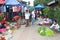 Famous morning market and female sellers in Luang Prabang,Laos