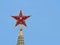 Famous Moscow Kremlin red star on sunset