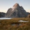 Famous Mt. Watzmann from the south side at sunset, Berchtesgaden national park, Germany