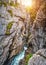 Famous mystical Rosenlaui glacier gorge (Rosenlaui Gletscherschlucht), Bernese Alps, Switzerland