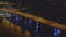 Famous neon bridge Miami Downtown aerial video 4k 60p