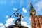 Famous Neptune fountain, the symbol of Gdansk