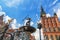 Famous Neptune fountain, the symbol of Gdansk