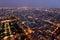 Famous Night view of Paris with the Seine river from the Eiffel