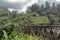 The famous nine-arch bridge of the railway in the jungle in Sri Lanka