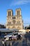 Famous Notre Dame Cathedral Post-Fire of 2019 with heavy seceurity presence