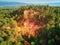 Famous Ochre path through large ochre deposits in Roussillon, Provence, France