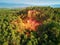 Famous Ochre path through large ochre deposits in Roussillon, Provence, France