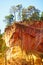 Famous Ochre path through large ochre deposits in Roussillon, Provence, France