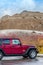 The famous off-road Jeep vehicle in Badlands National Park, South Dakota