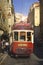 Famous old historic tourist red tram in Lisbon