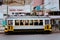 Famous old historic tourist yellow street tram in Lisbon. Famous vintage tourist travel attraction. Colorful