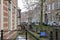 Famous Oudegracht canal near residential houses in Utrecht, the