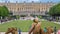 Famous palace Versailles with beautiful gardens timelapse.