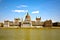 famous parliament of Hungary in Budapest, view over river danubia