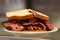 Famous Pastrami on rye sandwich served in New York Deli