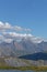 Famous peaks of Aiguilles d`Arves and the moon