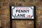 Famous Penny Lane street in Liverpool