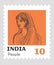 Famous people in India, postmark with portrait