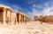 Famous Philae Temple courtyard panorama, Aswan, Egypt