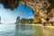 Famous Phranang cave at Raylay Railay Beach, Krabi