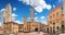 Famous Piazza del Duomo in historic San Gimignano, Tuscany, Italy