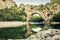 Famous pont d\'arc at the ArdÃ¨che in France.