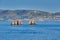 The famous Portes rocks visible rocky formation near Paros island, Cyclades, Greece