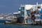 Famous and pretty buildings on the edge in Mykonos