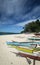 Famous puka beach on tropical paradise boracay island in philippines