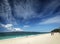 Famous puka beach on tropical paradise boracay island in philippines