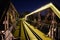 Famous Railway bridge with yellow neon lamp