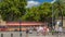 The famous Ramblas street timelapse with unidentified walking tourists in Barcelona, Spain