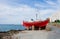 The famous red boat-restaurant on Mykonos