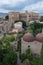 The famous red domes of the Church of St. John of the Hermits S