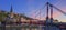 Famous red footbridge in the morning, Lyon