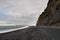 Famous Reynisdrangar rock formations at black Reynisfjara Beach