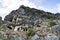 Famous rock-cut Lycian tombs in Myra (Demre), Turkey