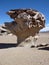 Famous rock formation arbol de piedra in bolivian altiplano desert