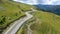Famous Romanian mountain road Transalpina at the sunny summer day