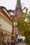 Famous Rote Strasse. Pedestrian street in center of old Flensburg