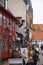 Famous Rote Strasse - Pedestrian street in center of old Flensburg town.