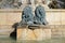 Famous rotonde fountain lions aix-en-provence france