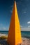 Famous salt marker landmark on the island of Bonaire