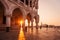 Famous San Marco at sunrise. Square. Venice