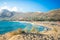 Famous sandy beach of Falasarna at the north west of Chania, Crete.