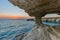 Famous Sea Caves at sunset in Ayia Napa Cyprus