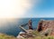 Famous sea stack Lange Anna on island of Heligoland