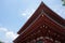 Famous Senso-Ji, Japanese temple in Asakusa, Tokyo with its typical pagoda and all oriental architectural elements